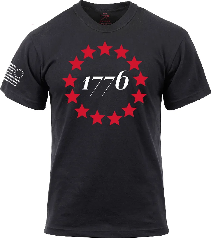 Creative Style Black 1776 Stars Short Sleeve T-Shirt