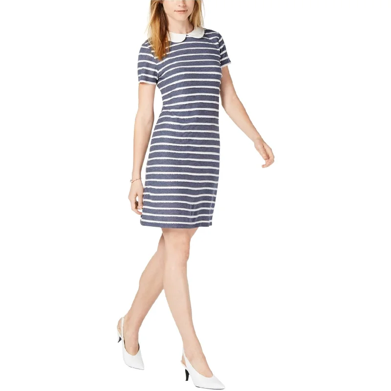 Bright Colors Maison Jules Womens Peter Pan Collar A-Line Dress