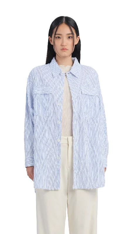 Sports Fashion Dyed Cotton Cut Jacquard Shacket