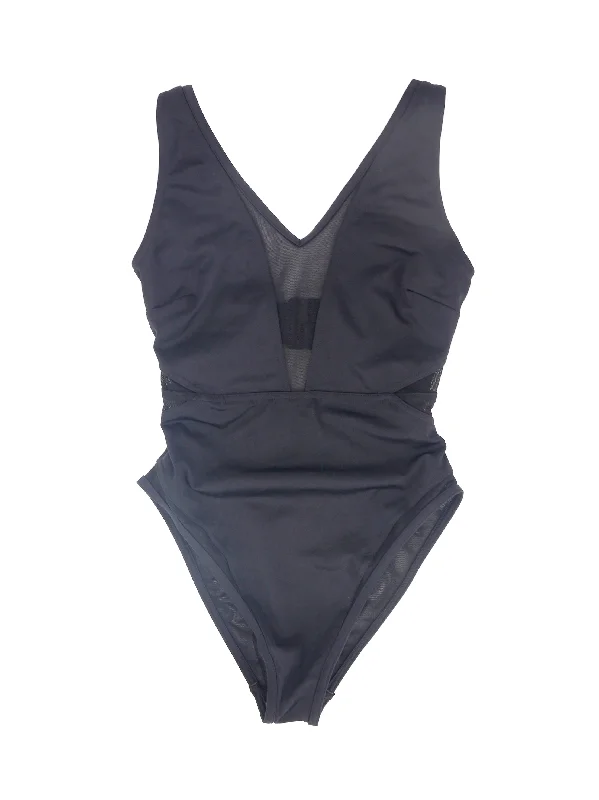 Youthful Vitality Women's Plain Solid Tankini Top,Black