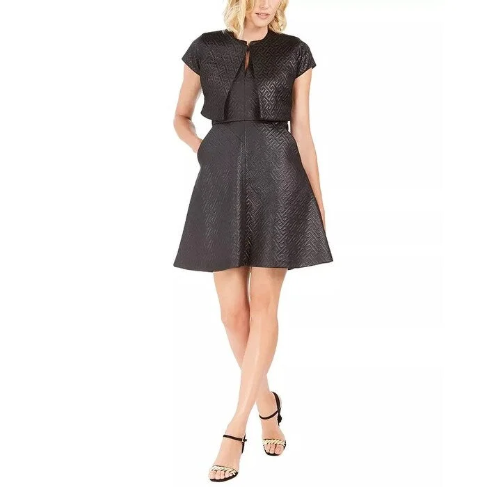 Classic Color N Natori Women's Maze Jacquard Dress Black Size 6