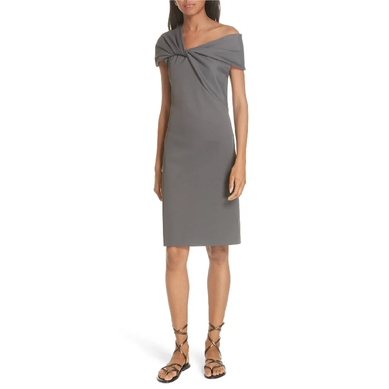 Fresh And Natural Helmut Lang Womens Twist Rib Sheath Dress, Grey, Small