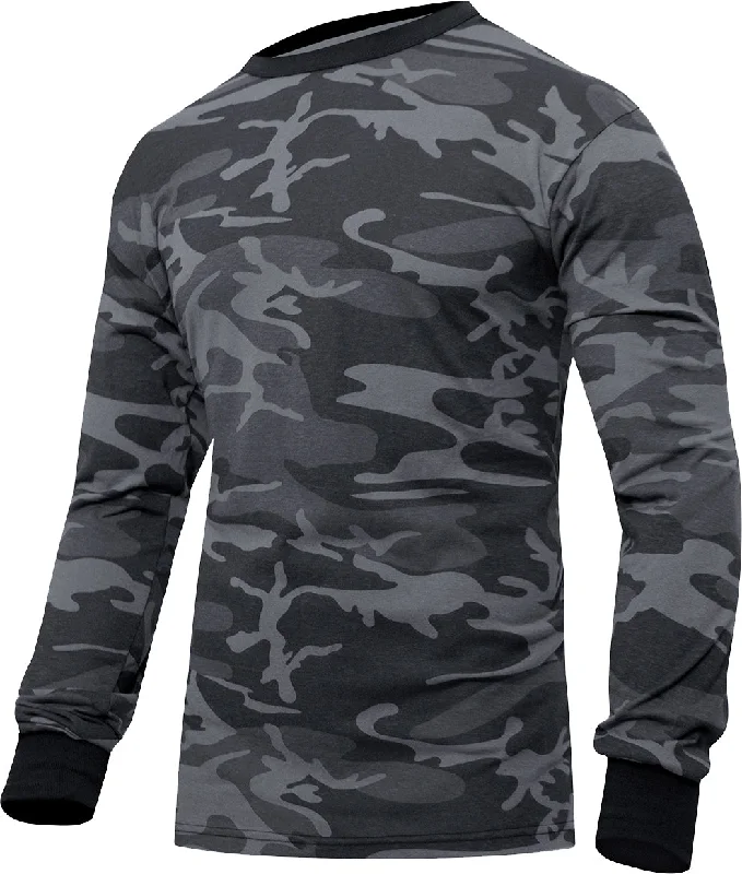 Sports Jumpsuit Black Camo - Long Sleeve Colored Camo T-Shirt