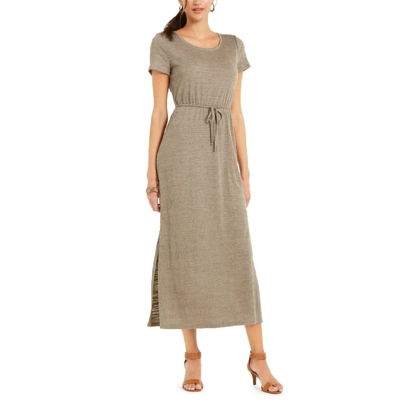 Floral Prints Style & Co. Womens Textured Maxi Dress, Green, 1X