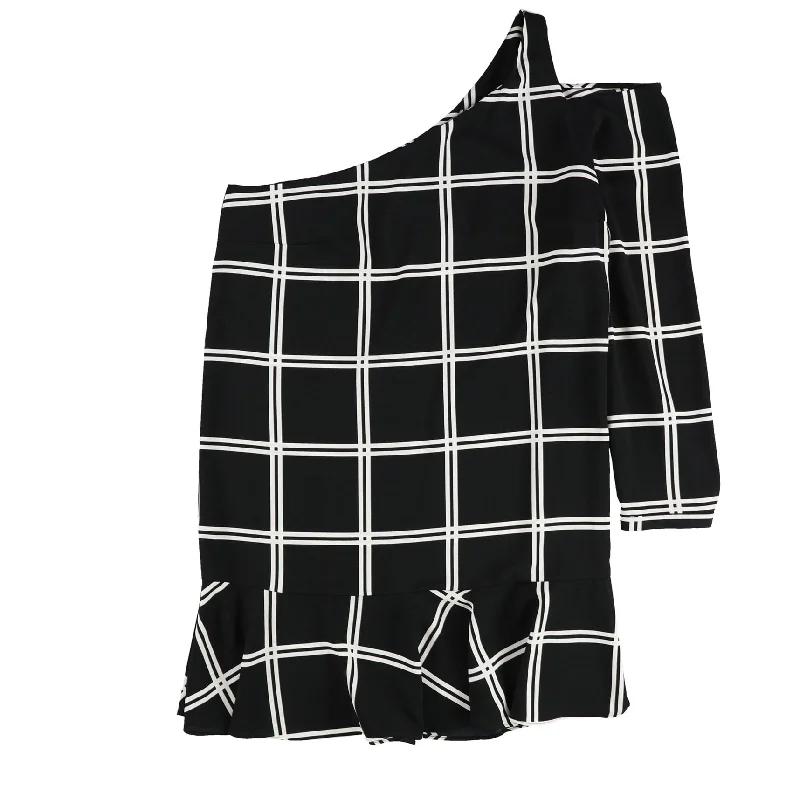 Ethnic Style Bar Iii Womens Grid One Shoulder Dress