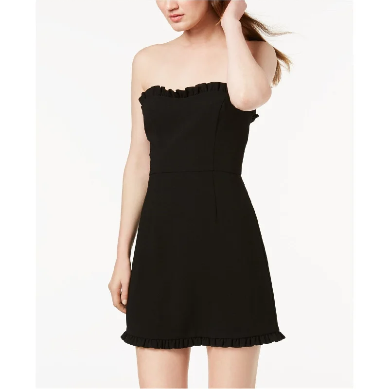 Sports High Waist Style French Connection Womens Ruffle Trim Mini Strapless Dress, Black, 12 Sports High Waist Style French Connection Womens Ruffle Trim Mini Strapless Dress, Black, 12