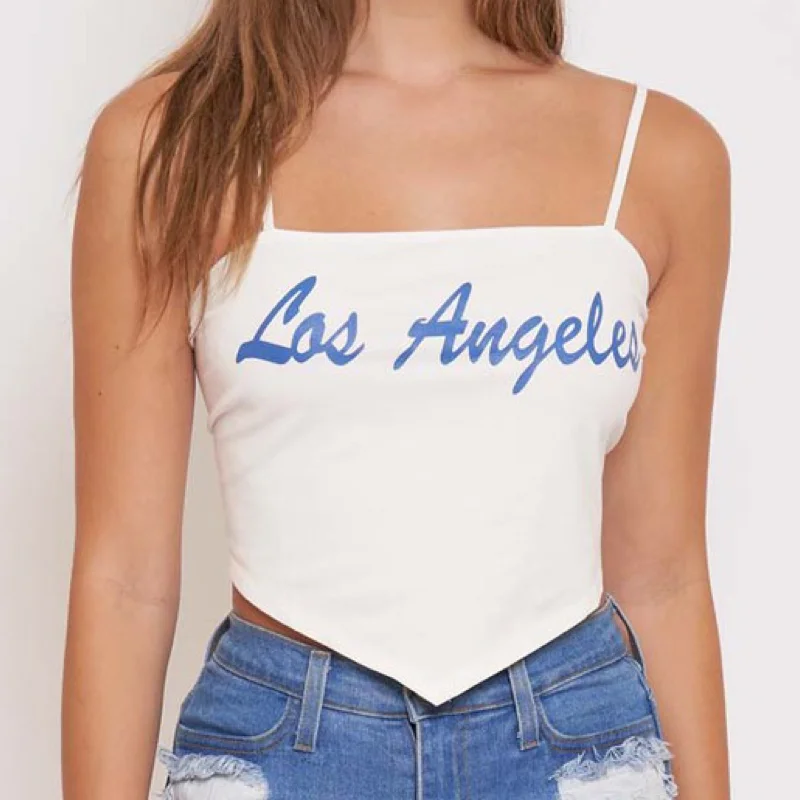 Exquisite Tailoring Home Run Los Angeles Scarf Top White