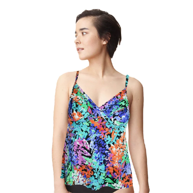 Fresh And Elegant Women's Dream Garden Floral-Print Tankini Top,Multi