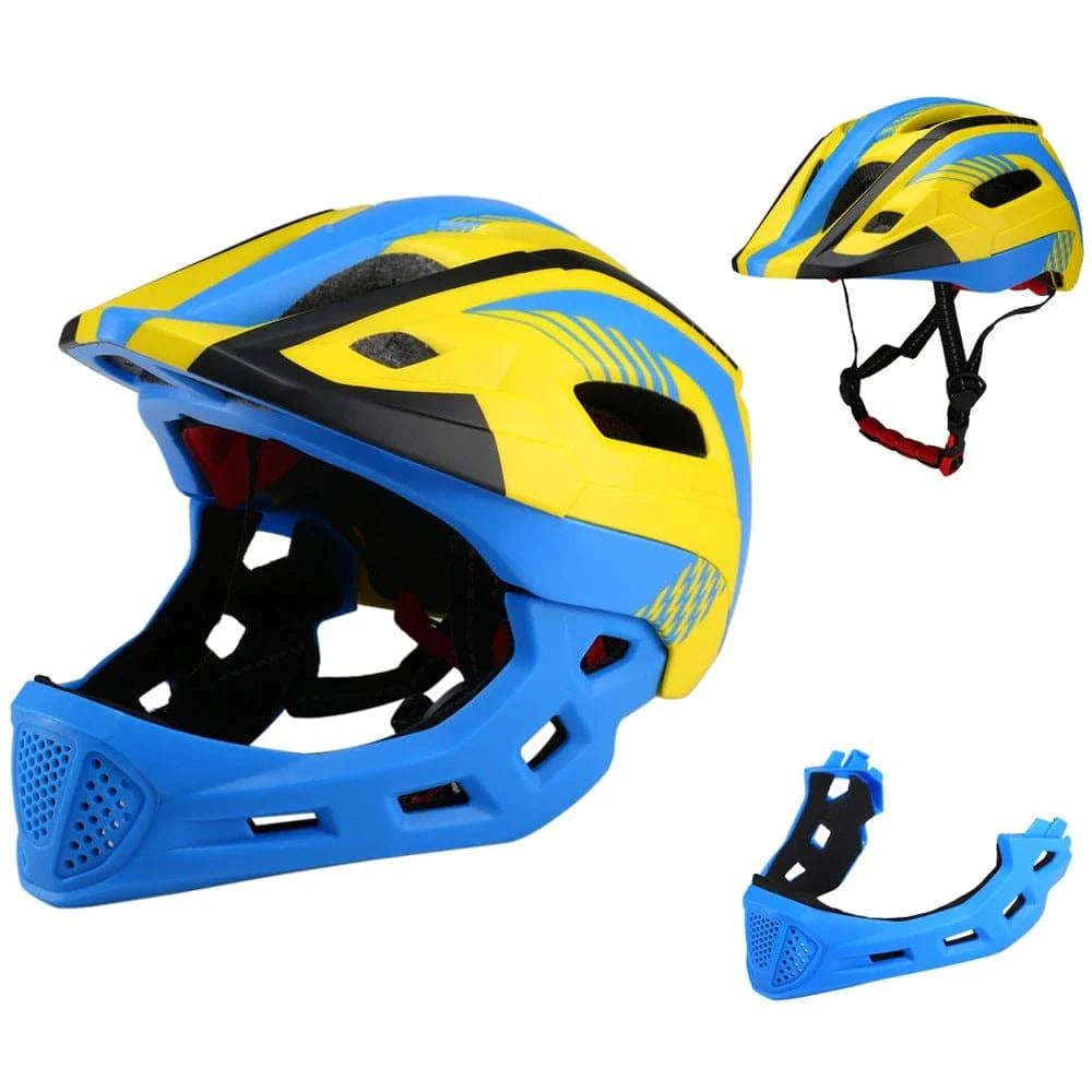 Daily Comfort Kids Detachable Full Face Bike Helmet Breathable Ultralight Cycling Sports Safety Helmet for Bicycle Skateboard Scooter