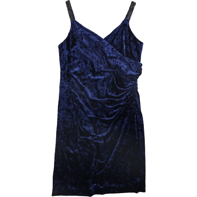 Luxury Classic Ralph Lauren Womens Beaded Straps Cocktail Wrap Dress