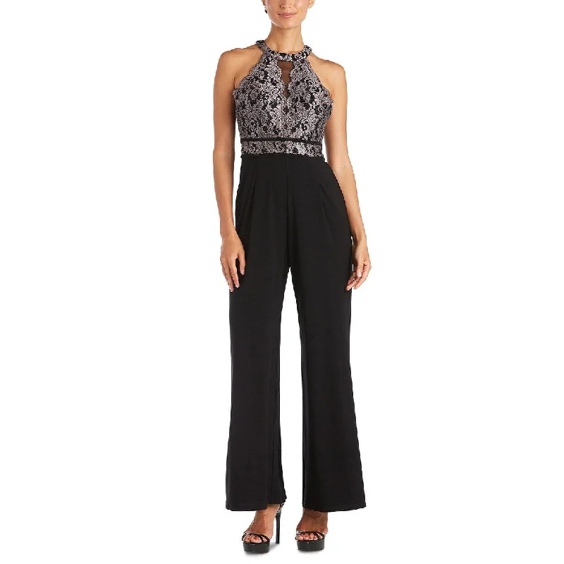 Sports Series Nightway Women's Glitter-Lace Jumpsuit Purple Size 10