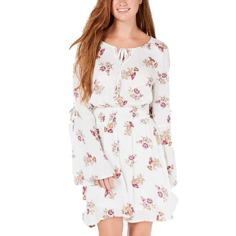 Versatile Itinerary American Rag Juniors Printed Smocked Bell Egret Grey Combo Size Medium - White Versatile Itinerary American Rag Juniors Printed Smocked Bell Egret Grey Combo Size Medium - White