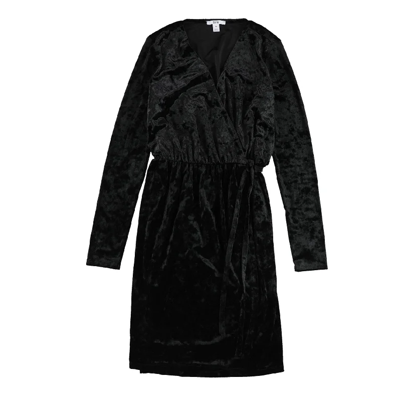 Advanced Customization Bar Iii Womens Velvet Wrap Dress