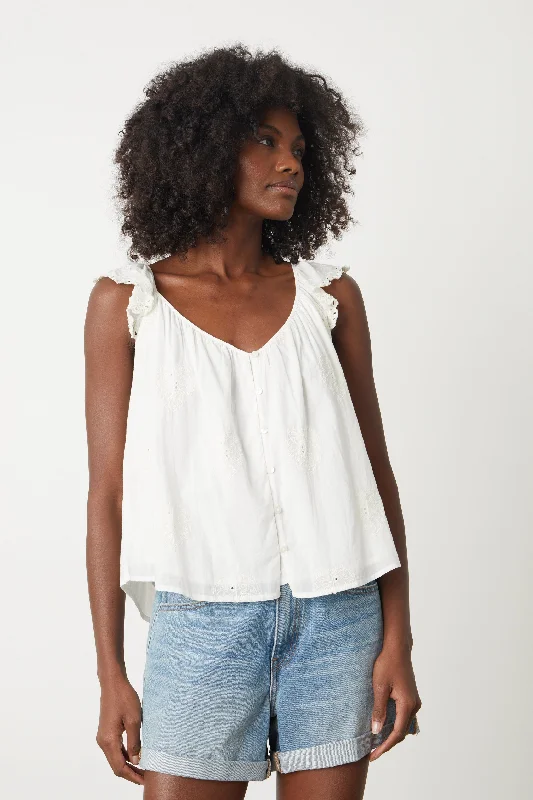 Luxury and fashionable LANI EMBROIDERED TOP
