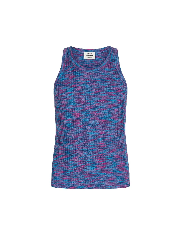Printed pattern 8x3 Mouline Carinila Top,  Multi Purple Hebe
