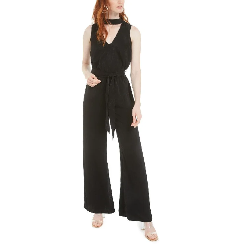 Classic Retro Bar III Women's Choker Jumpsuit Black Size Medium