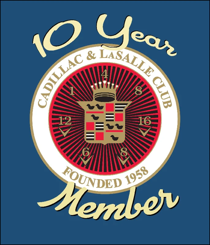 Multifunctional Style CLC Cadillac LaSalle CLUB MEMBER 10 YEAR ANNIVERSARY T-SHIRT