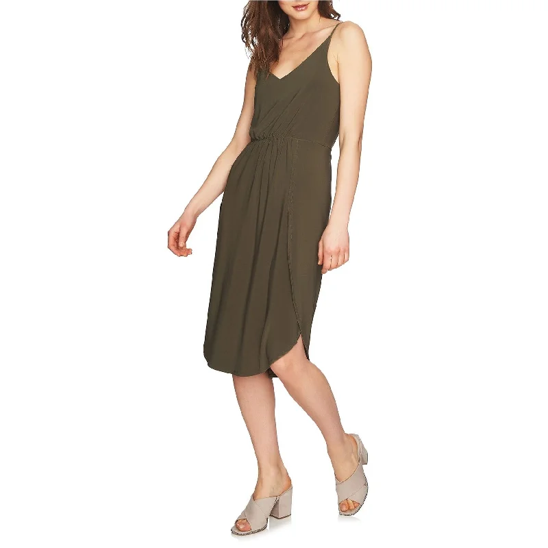 Playful Style 1.STATE Womens Solid Fit & Flare Dress, Green, X-Small
