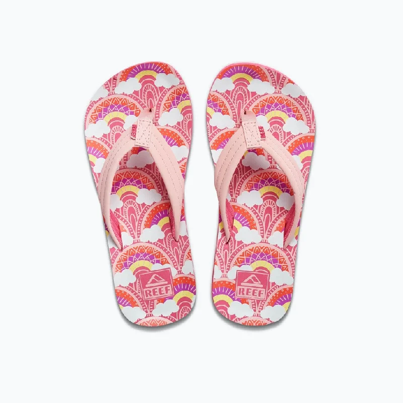 High-end Customization REEF Kids Ahi- Pink Rainbow/Clouds