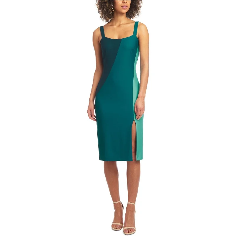 Warm Atmosphere Rachel Roy Womens Colorblock Bodycon Dress, Green, Small