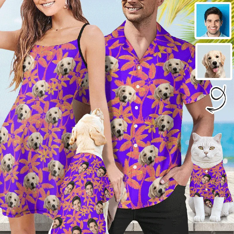 Minimal Style Custom Face Coconut Tree Matching Pet and Owner Hawaiian Shirts Custom Pet Shirt Gift Minimal Style Custom Face Coconut Tree Matching Pet and Owner Hawaiian Shirts Custom Pet Shirt Gift