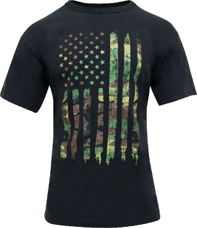 Fresh And Natural Camo - Distressed US Flag Athletic Fit T-Shirt