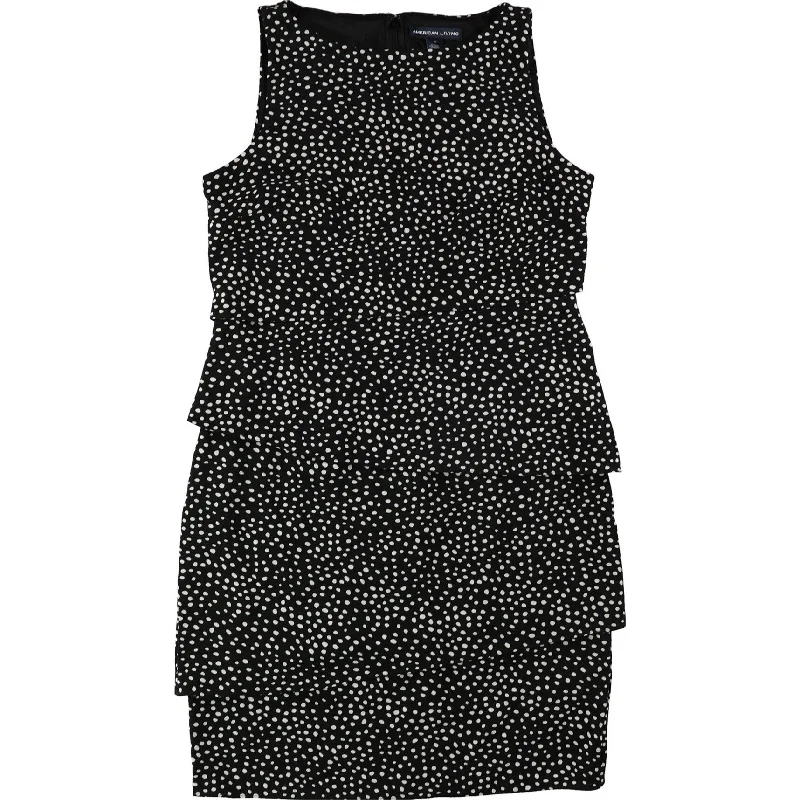 Comfortable Wear American Living Womens Tiered A-line Dress, Black, 10
