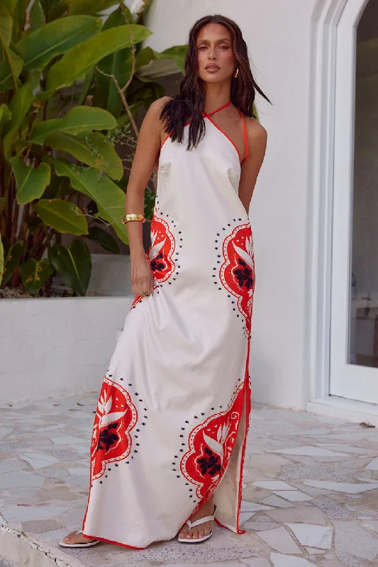 New Season Series WESTERN MAXI DRESS - SAND/JAFFA