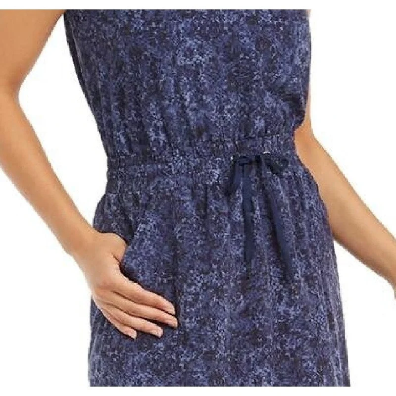 Fresh And Elegant Ideology Women's Snake Print Drawstring Waist Dress Navy Size Small Fresh And Elegant Ideology Women's Snake Print Drawstring Waist Dress Navy Size Small