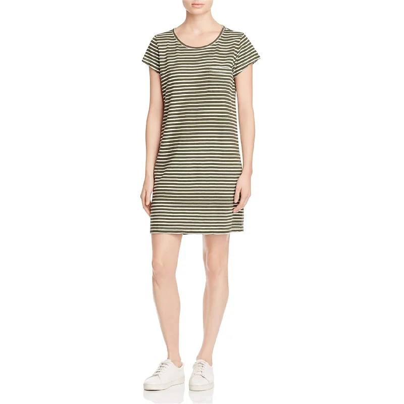 Street Cool Joie Womens Striped Tee Shirt Dress, Green, Small