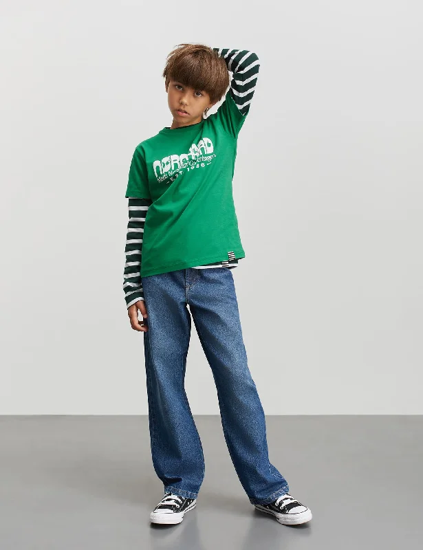 Street Style Suit Printed Tee Thorlino Tee, Verdant Green