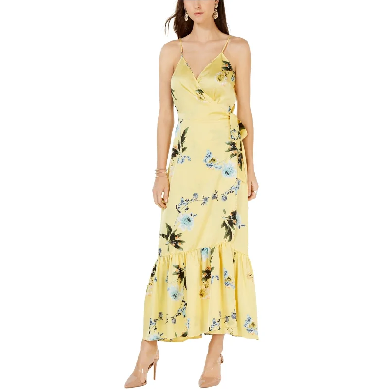 Goddess Outfit I-N-C Womens Ruffle-Hem Wrap Dress