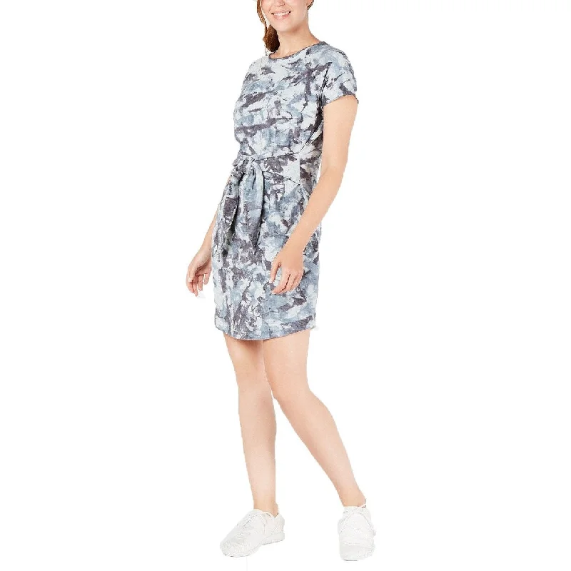 Luxury Classic Ideology Women's Printed Tie-Front T-Shirt Dress Goblin Blue Size Medium Luxury Classic Ideology Women's Printed Tie-Front T-Shirt Dress Goblin Blue Size Medium