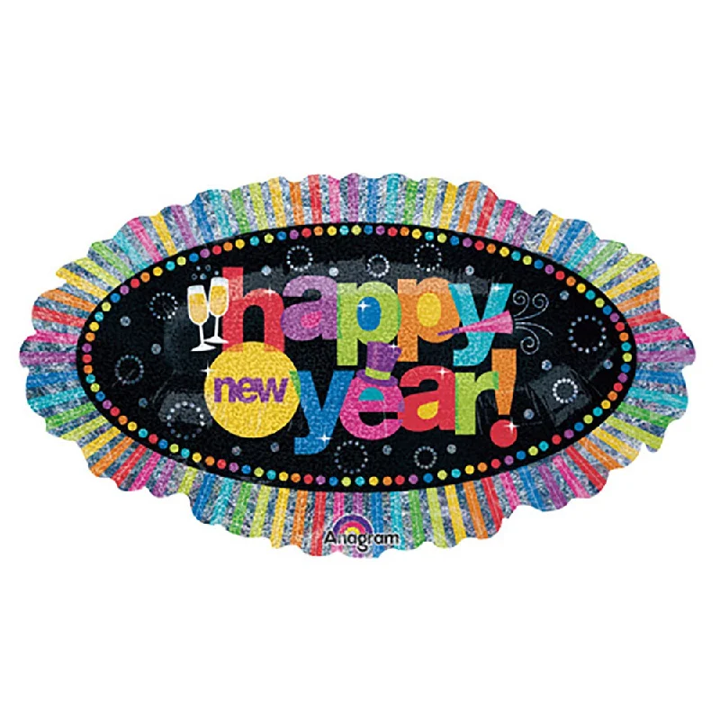 College Style 31 inch HOLOGRAPHIC HAPPY NEW YEAR RUFFLE