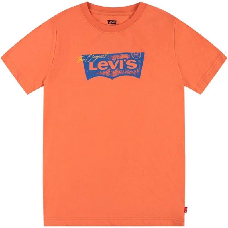 Elegant And Simple Levi's Distressed Batwing T-shirt Orange