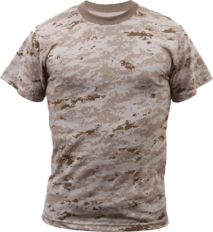 Casual Chic Desert Digital Camo Military T-Shirt