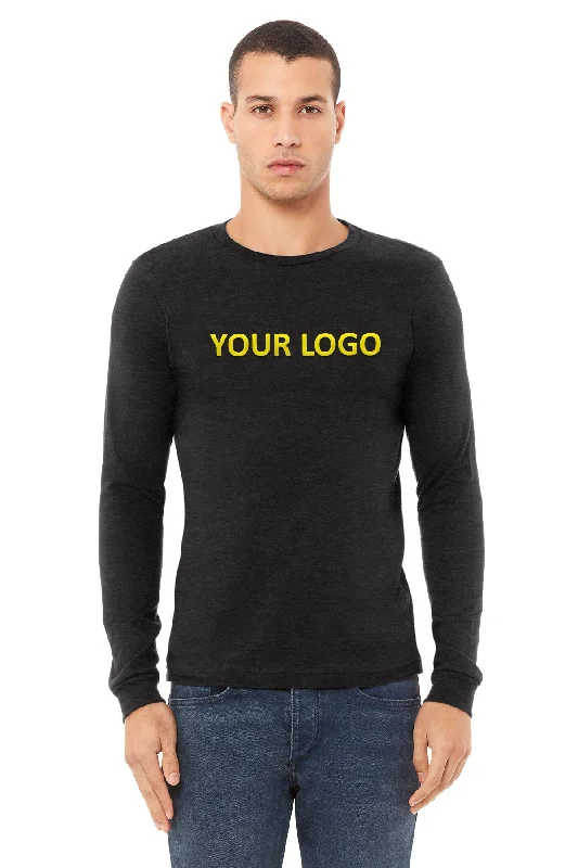 Street Vertical And Horizontal Design Bella Canvas Unisex Heather Long Sleeve T-Shirt, Black