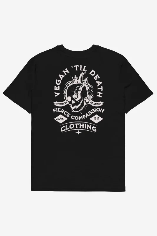 Fashionable and versatile Vegan 'Til De*th Unisex T-Shirt (Back)