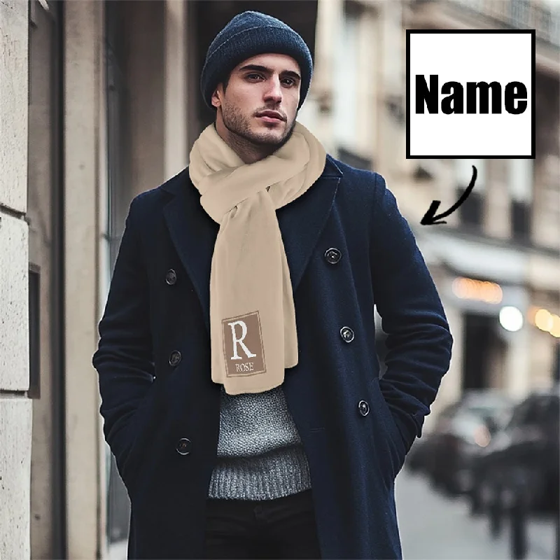 Printed pattern Custom Initials & Name Fluffy Scarf Soft&High Elasticity Winter Gift