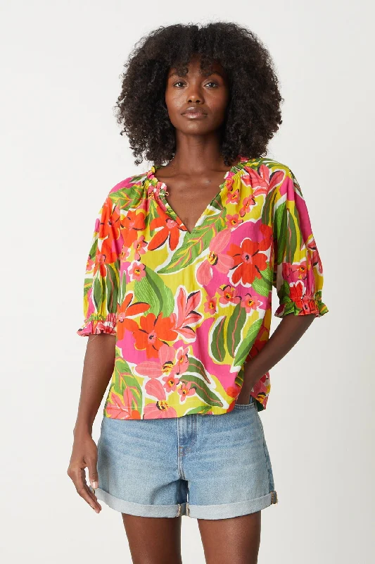 Unique Fashion CARRIE PRINTED BOHO TOP