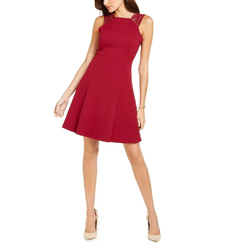 Body Design GUESS Women's Studded-Strap Fit & Flare Dress Red Size 6