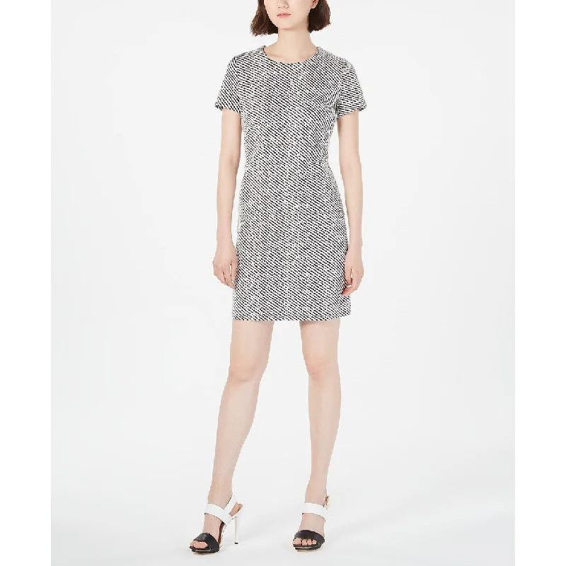 Unique Prints Calvin Klein Women's Jacquard Ponte-Knit Sheath Dress Gray Size 6