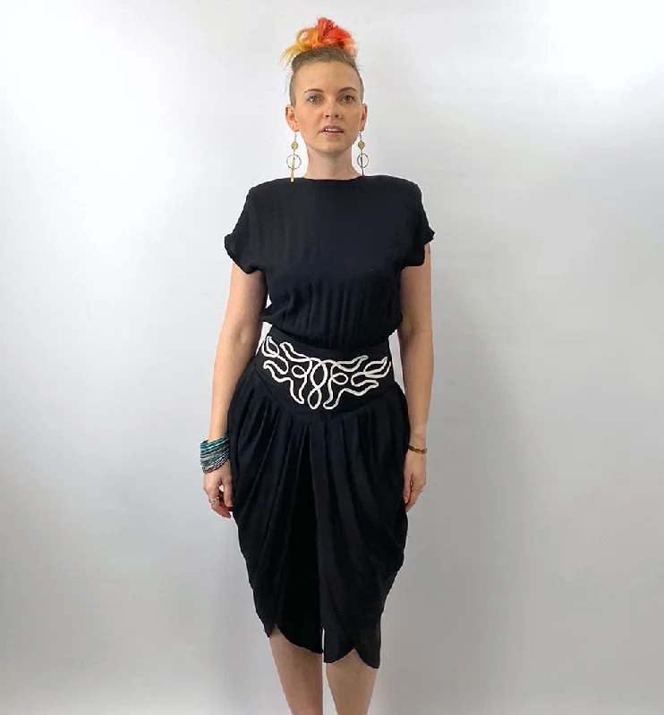 Street Style Suit Women's 80s Jump Suit Corset-Style Waist Vintage Harem Pants Edgy Avant Garde Extra Small VFG