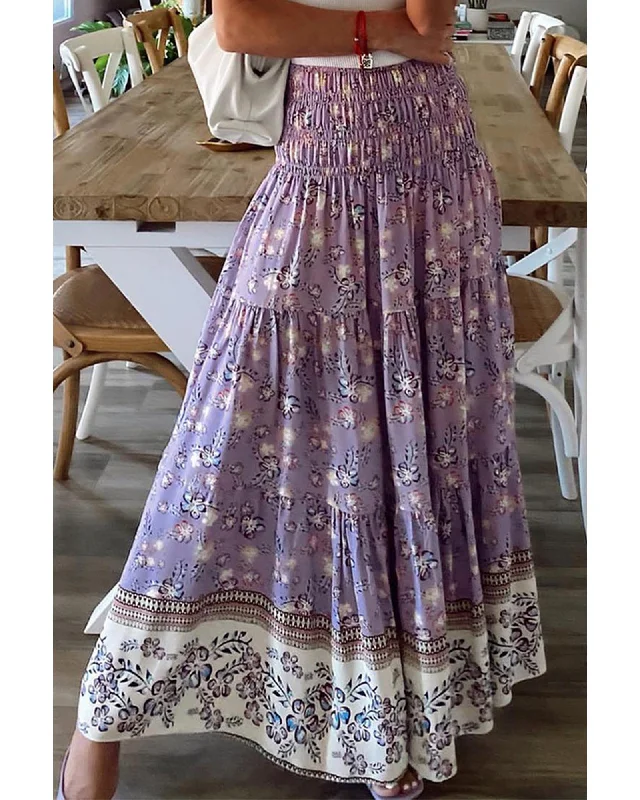 Beautiful Romance Azura Exchange Floral Print High Waist Maxi Skirt - S