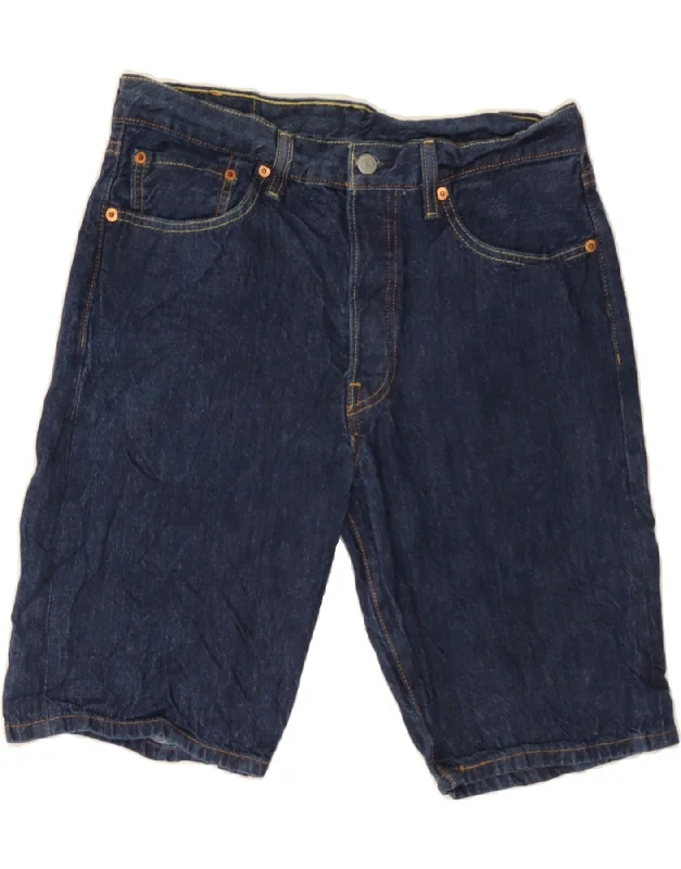 Spring Fashion LEVI'S Womens 501 Denim Shorts W31 Medium  Navy Blue Polyester