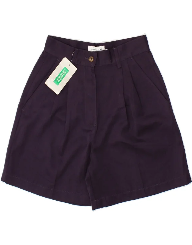 High-end atmosphere BENETTON Womens Pegged Chino Shorts IT 40 Small W26  Purple Polyester