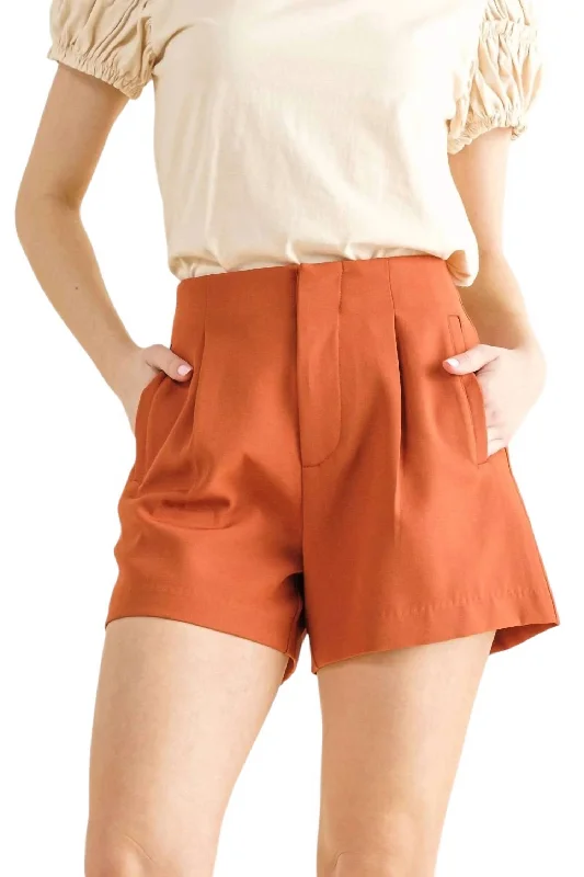 Relaxed Style Loved By You Shorts In Rust