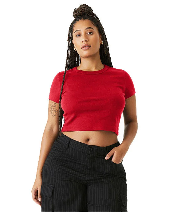 Single-shoulder Neck Design 1010BE - Bella + Canvas Ladies Micro Ribbed Baby Tee | Solid Red Blend Single-shoulder Neck Design 1010BE - Bella + Canvas Ladies Micro Ribbed Baby Tee | Solid Red Blend
