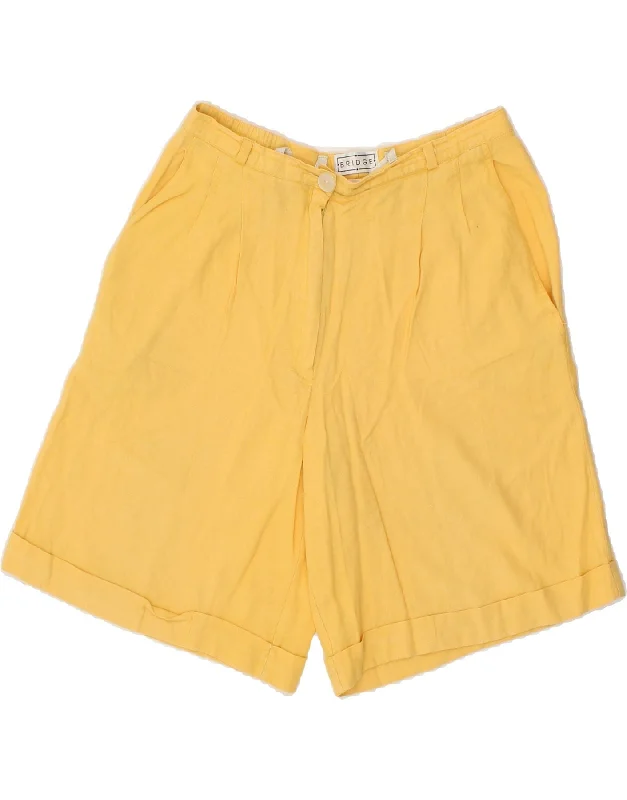 Sports Trend THE BRIDGE Womens Pegged Chino Shorts UK 14 Medium W28 Yellow Viscose