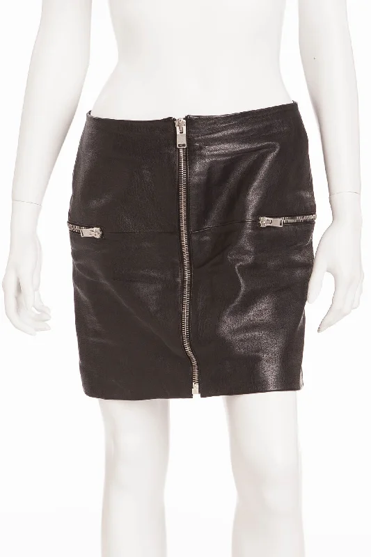 Casual Wear Saint Laurent - Black Mini Skirt with Zippers - FR 40
